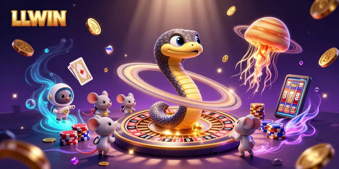 Experience the thrill of LLWIN with astronaut mice betting on a cosmic roulette wheel!