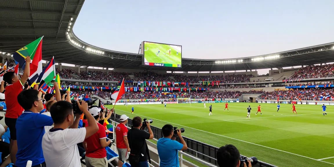 أجواء كورة لايف في مباراة حماسية مع مشجعين مبتهجين ولاعبين في الملعب