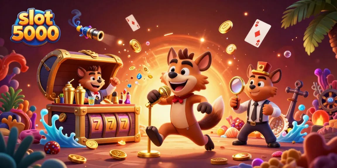 Menangkan slot 5000 dengan karakter lucu di klub kasino sambil menikmati emas dari peti harta karun