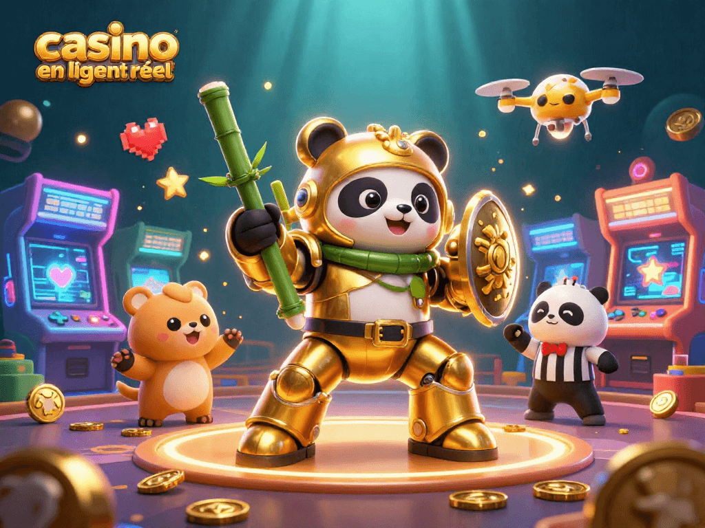 Jouer dans un casino en ligne argent réel avec des personnages 3D colorés et des machines à sous dynamiques.