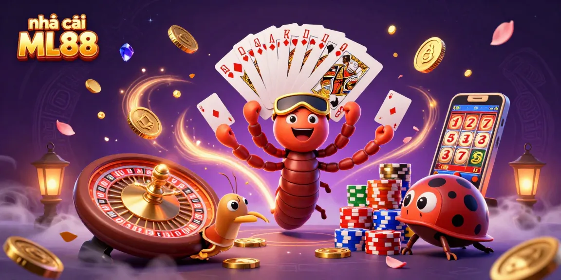 Experience gaming thrills at nhà cái ML88 with vibrant casino characters and dynamic game elements.
