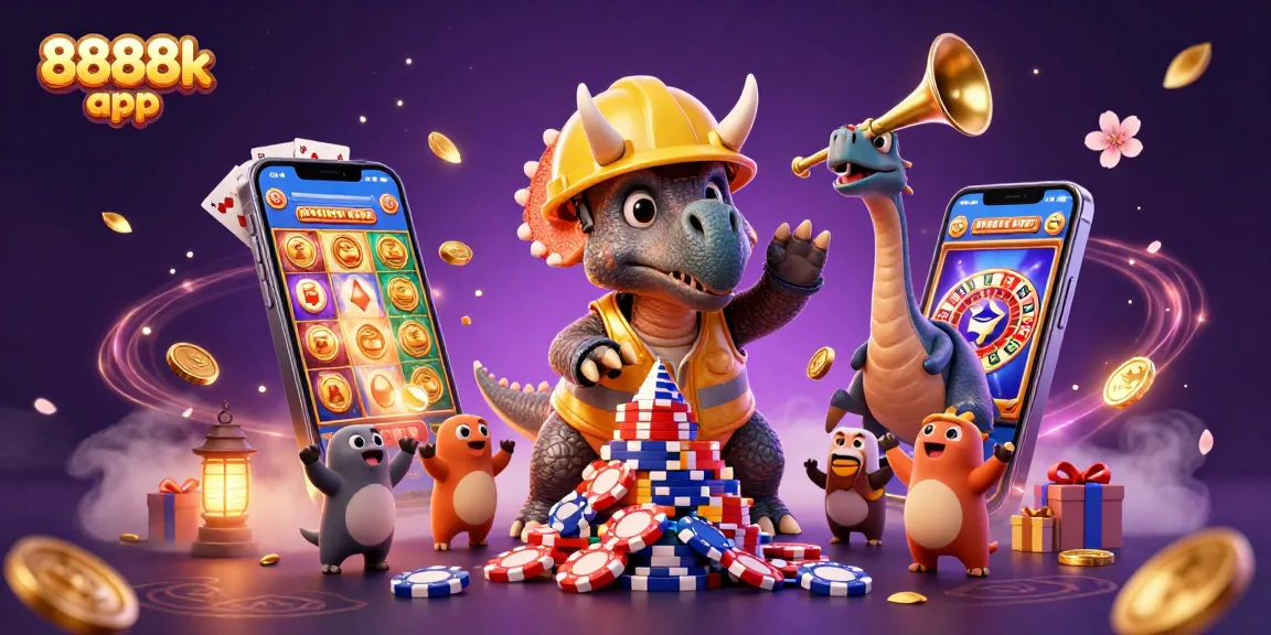 Experience casino excitement with the 8888k app through a colorful celebration of characters and games.