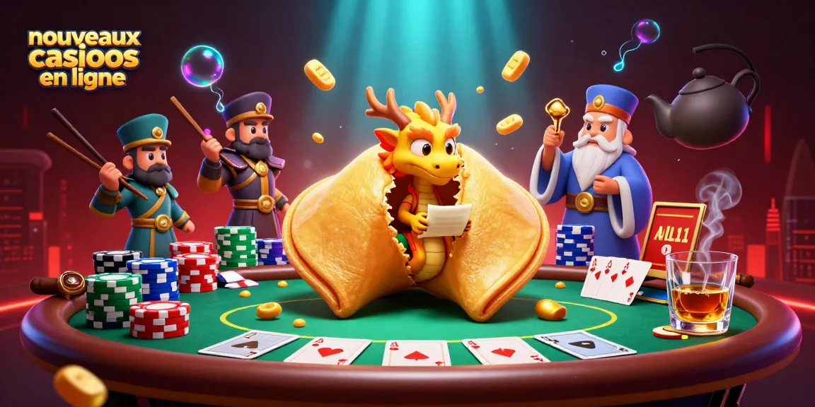Découvrez les nouveaux casinos en ligne avec cette scène dynamique remplie de dragons et de jeux de cartes.