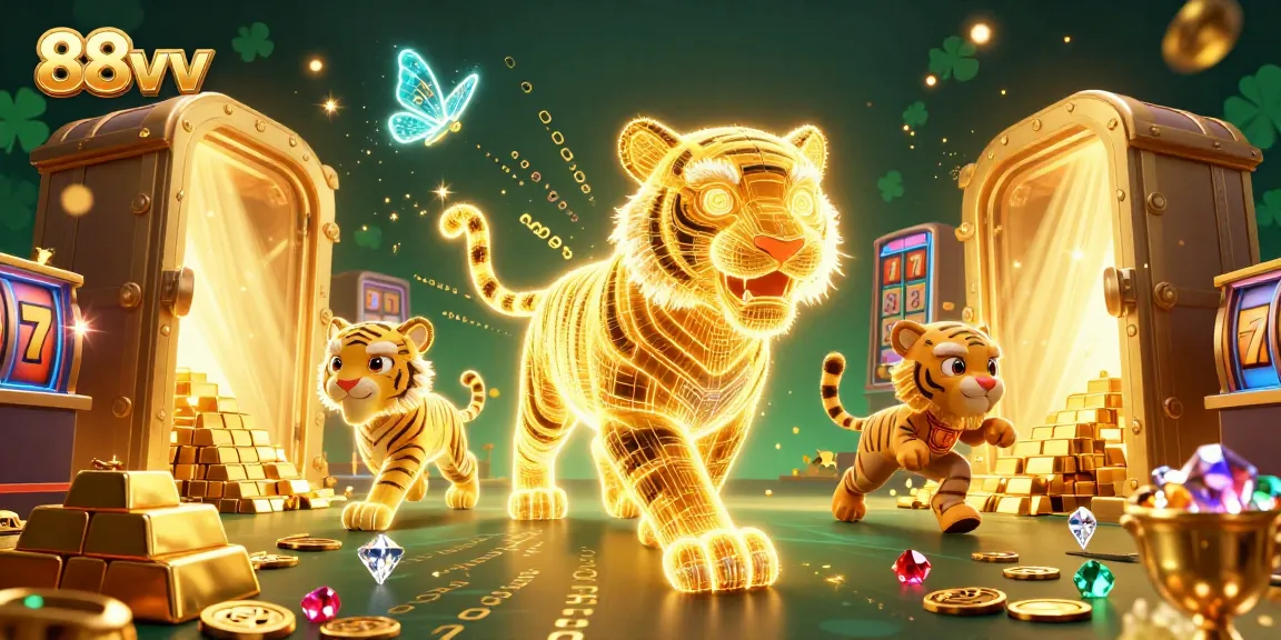 Experience excitement at 88vv with a vibrant digital casino featuring captivating characters and treasures.