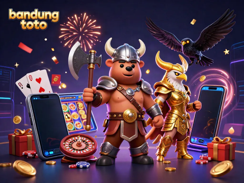 Engage with bandung toto's thrilling gaming universe featuring vibrant characters and casino elements.