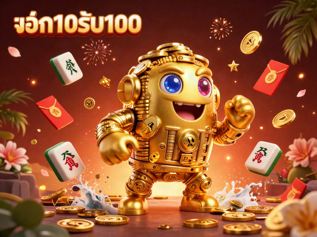 การโปรโมทฝาก10รับ100 พร้อมตัวคาแรคเตอร์ทองคำล้อมรอบด้วยรายการคาสิโนที่น่าสนใจ