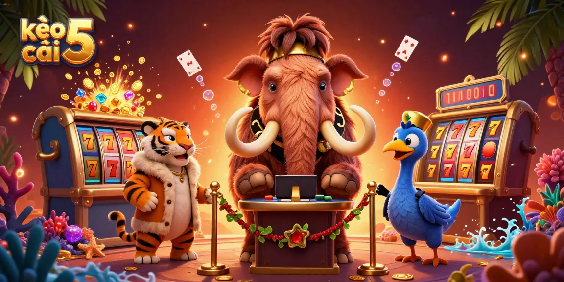 Engage with kèo nhà cái 5 and enjoy an exciting 3D casino experience with vibrant characters and treasure elements.