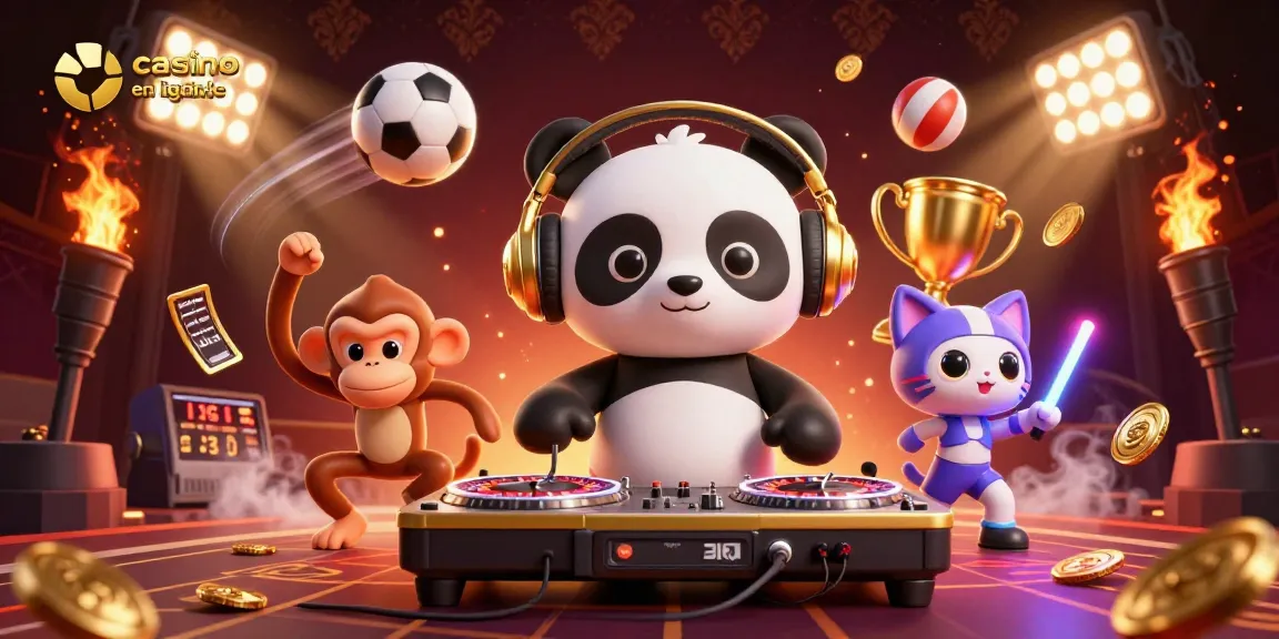 Découvrez l'univers fantastique du casino en ligne fiable avec des personnages animés dans une scène dynamique.
