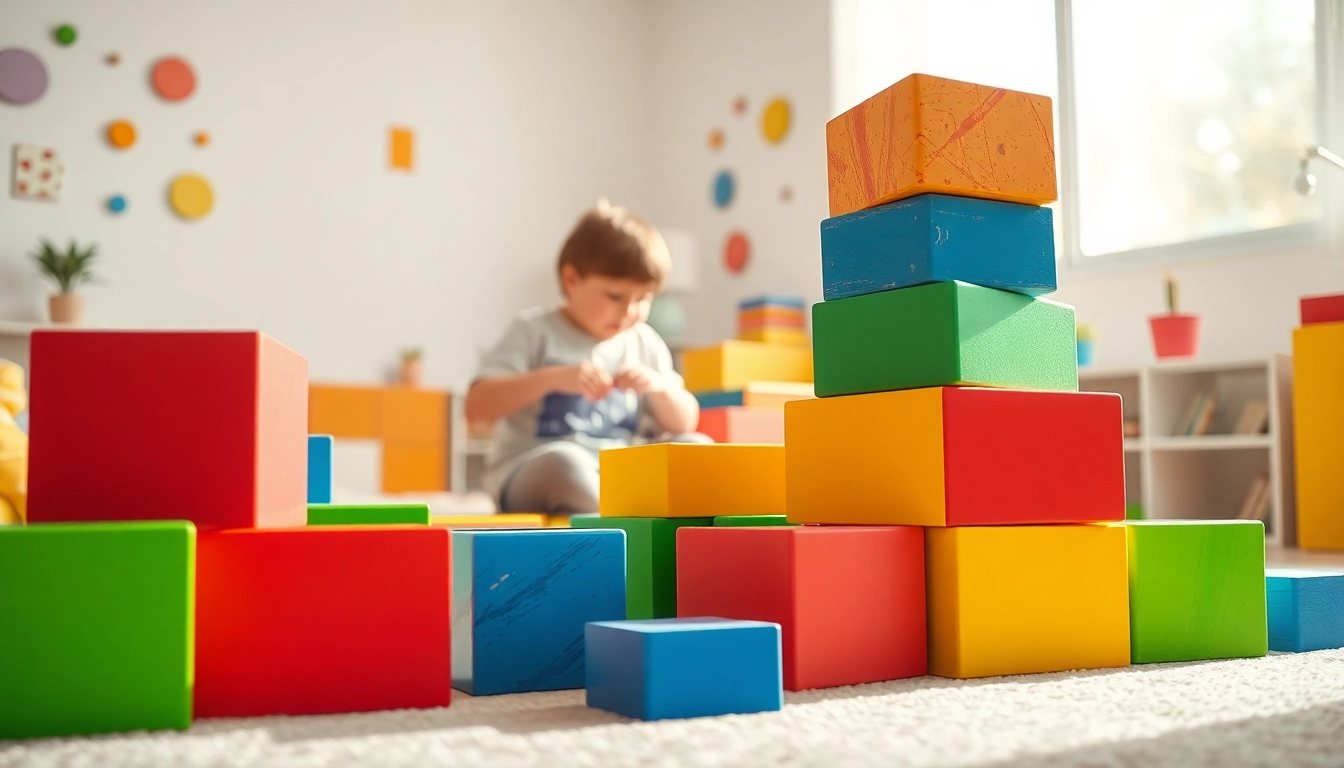 Discover more vibrant giant building blocks in a playful setting for children's indoor adventures.