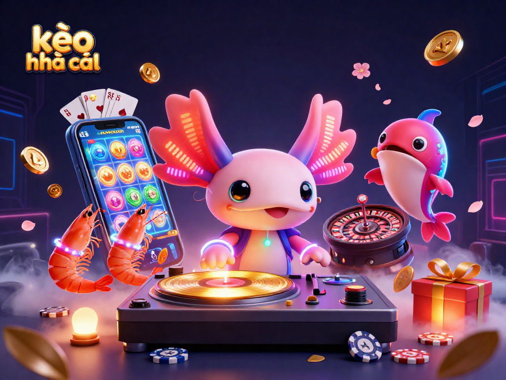 Experience the excitement of kèo nhà cái with vibrant 3D illustration featuring casino elements.