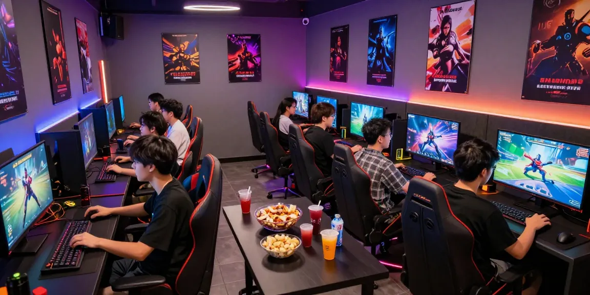 Pengalaman bermain game online di https://www.acdctees.com, gamer berkumpul di ruang permainan penuh warna.
