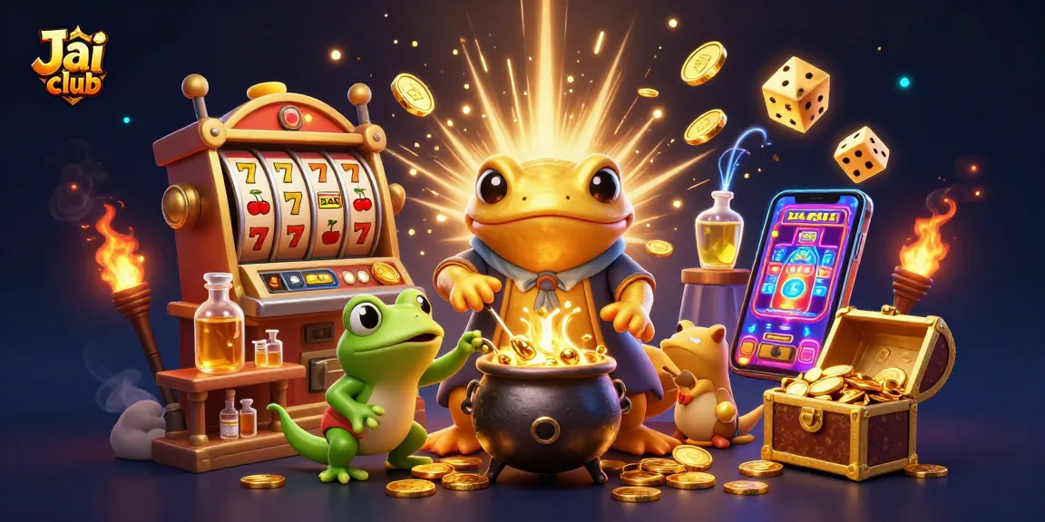Experience thrilling gaming at Jai club with a vibrant 3D casino scene bursting with action and excitement