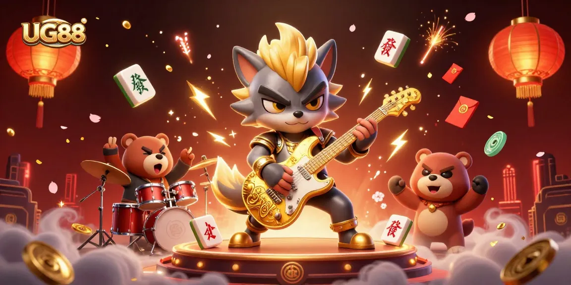 Experience thrilling action at UG88 with rock star wolf and drummer bear on stage!