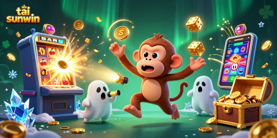 Engage in the thrilling world of tải sunwin as a mischievous poltergeist monkey juggles casino treasures in a haunted setting.