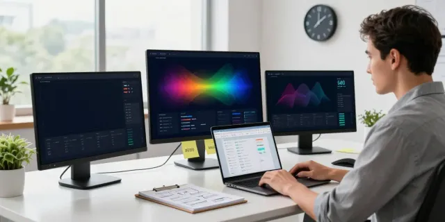 Instant indexing analytics dashboard displaying SEO metrics with professional workspace elements.