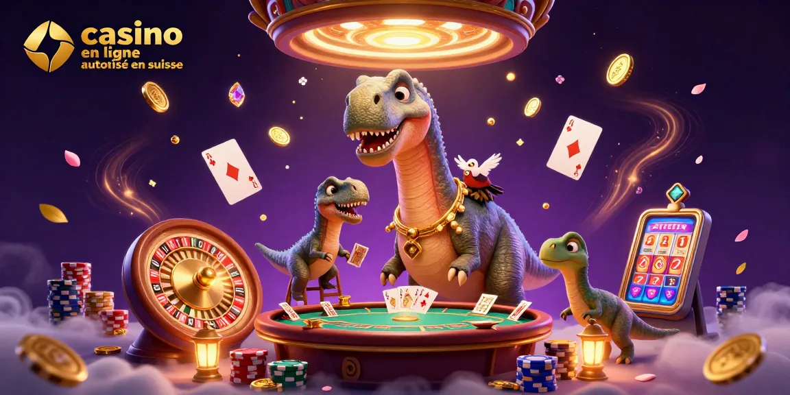Jouez au casino en ligne autorisé en Suisse, avec une illustration 3D captivante de personnages de jeux de cartes.