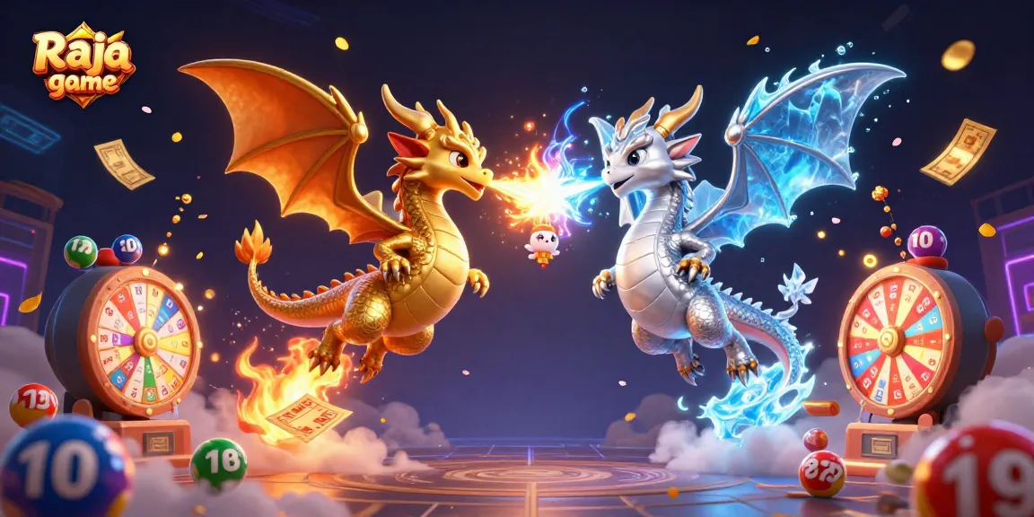 Raja game offers thrilling lottery experiences with vibrant visuals of dragons and dynamic casino elements.