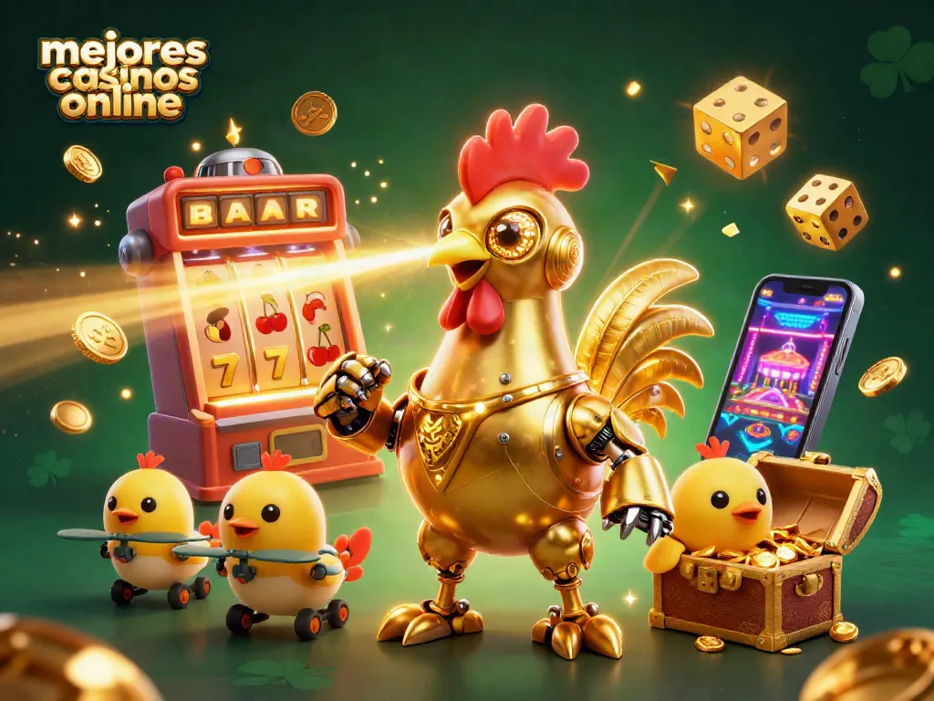 Los mejores casinos online destacan un emocionante diseño 3D con tragamonedas y símbolos vibrantes.