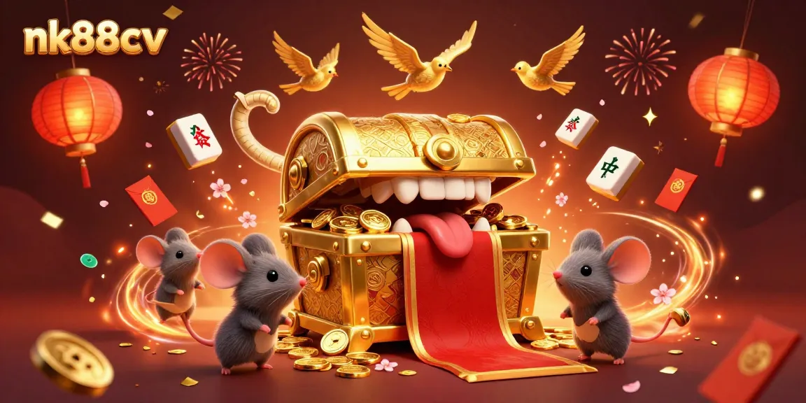 Engage in the vibrant world of nk88cv with treasures and festival elements, celebrating online gambling.