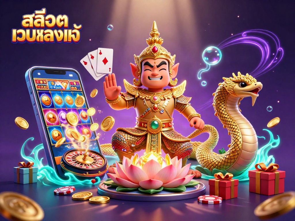 เล่นสล็อตในสล็อตเว็บตรงแท้ โดยมีกระเบื้องทองประดับสวยงามและฟองอากาศ