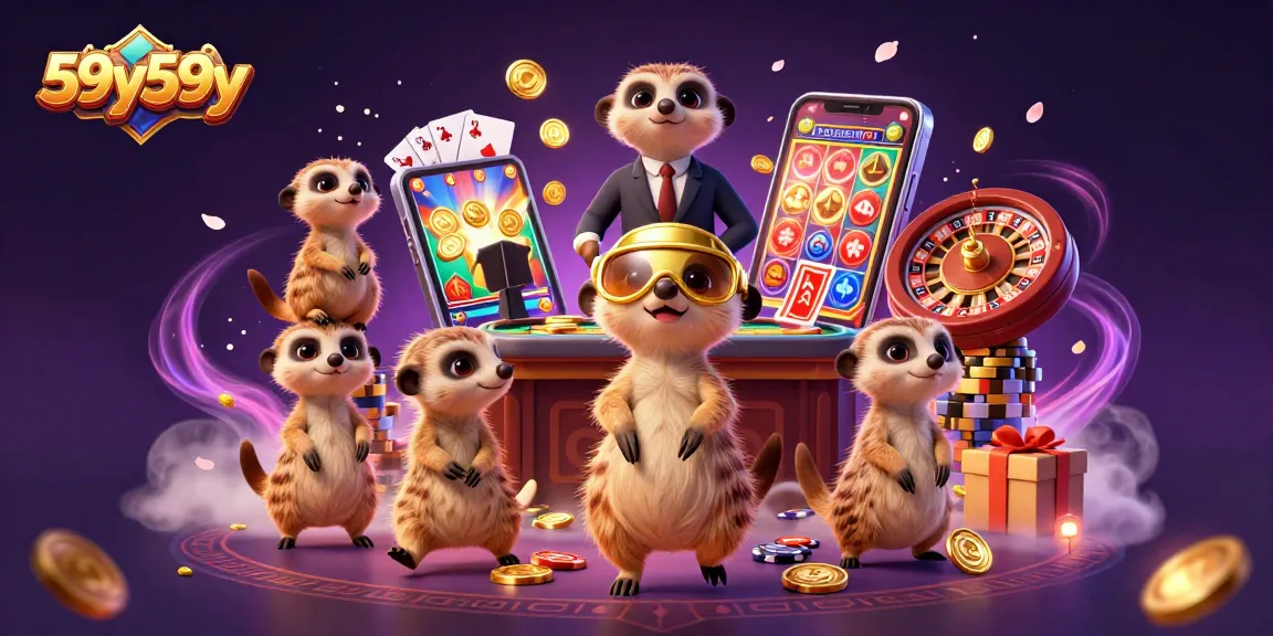 Experience the excitement of 59y59y with meerkats running a vibrant casino operation.