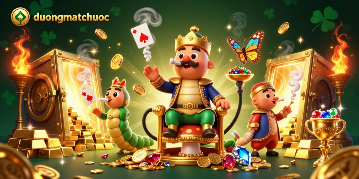 Experience duongmatchuoc with captivating 3D characters amidst luxurious treasures and vibrant casino elements.
