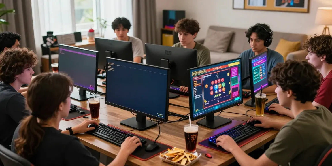 Friends engaged in plustoto4d online betting strategies in a vibrant gaming setup.
