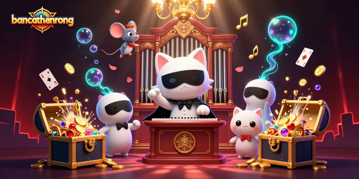 Join the magical casino adventure with bancathanrong's captivating 3D scene filled with treasures and acrobatic fun.