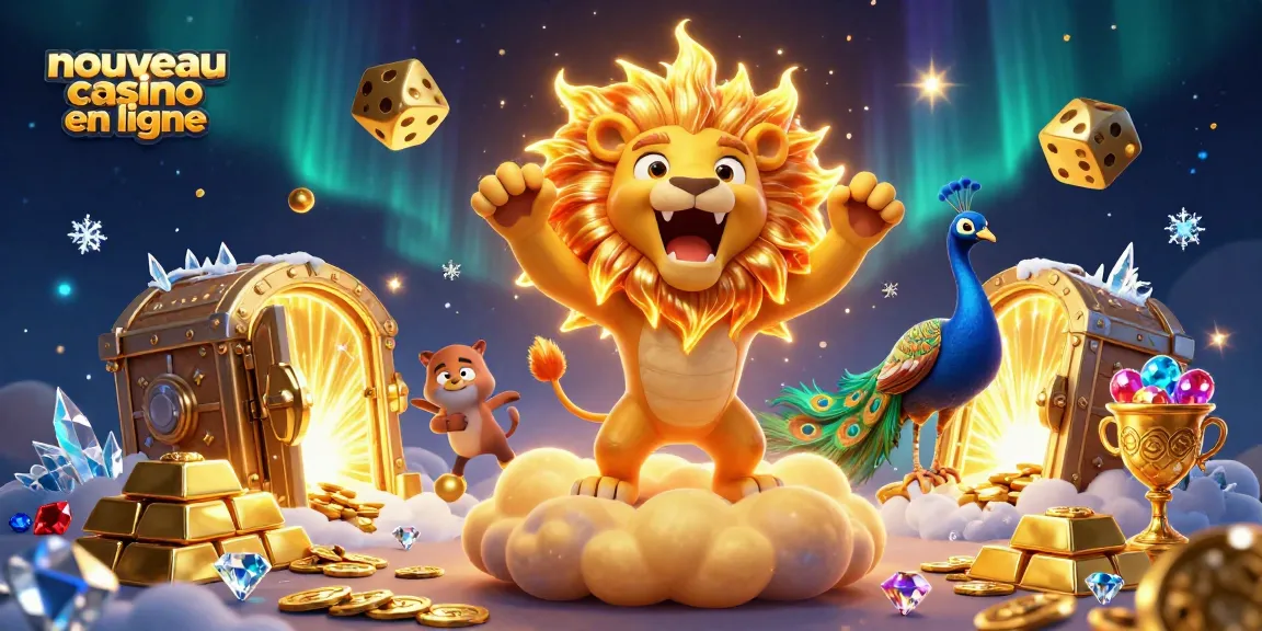 Plongez dans l'univers captivant d'un nouveau casino en ligne avec un lion ensoleillé et des trésors étincelants.