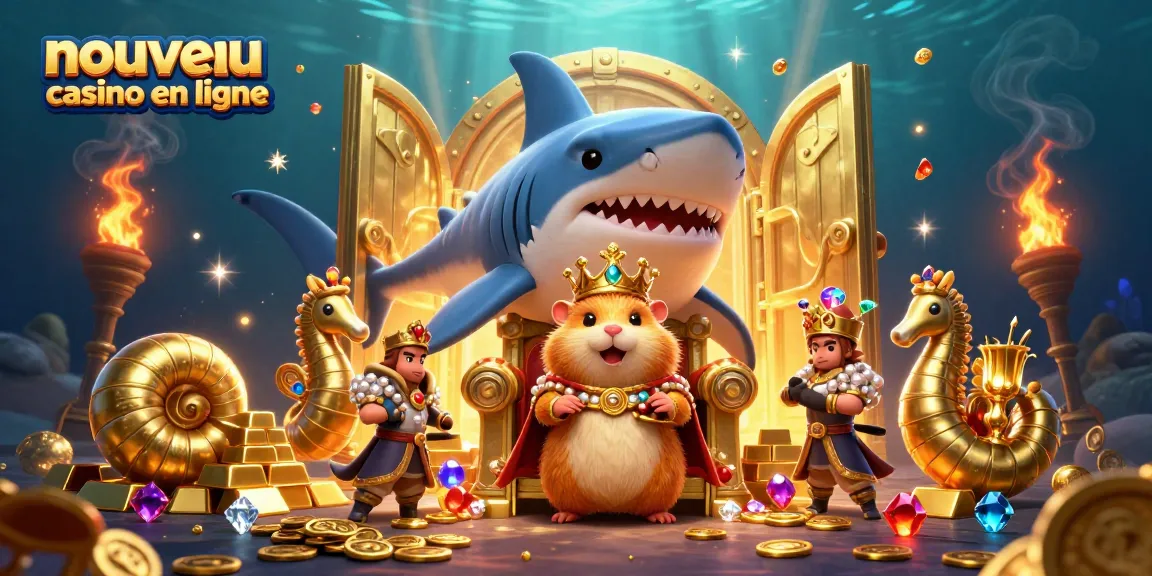 Plongez dans l'univers du nouveau casino en ligne avec le roi hamster doré et ses gardes.