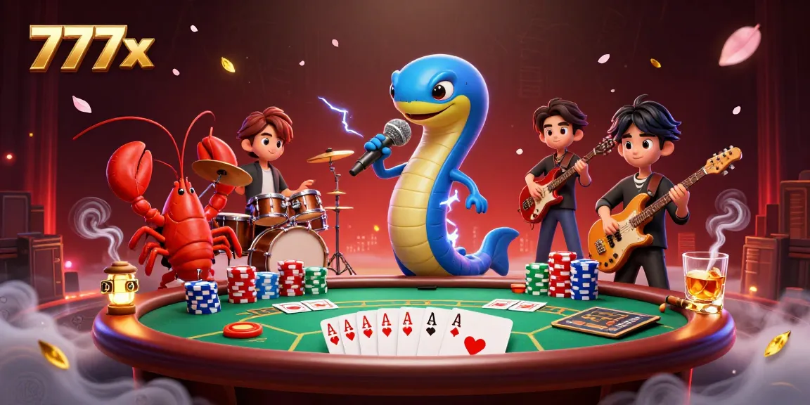 Experience the thrilling underwater dance of 777x with an electric eel DJ and lively sea creatures at a dynamic casino.