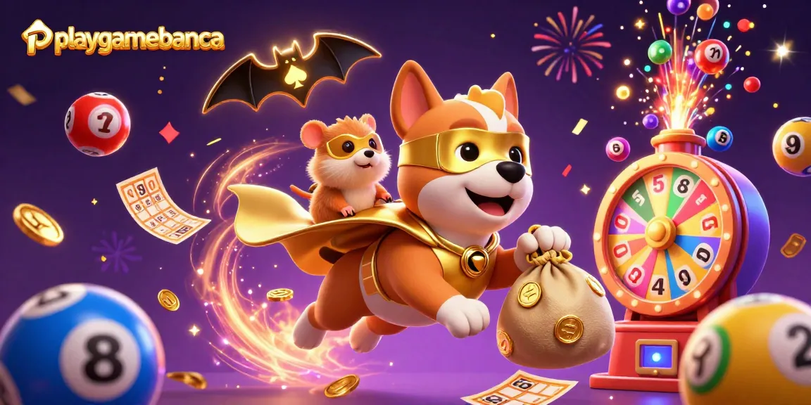 Join the excitement at playgamebanca with a dynamic 3D illustration celebrating thrilling lottery games!