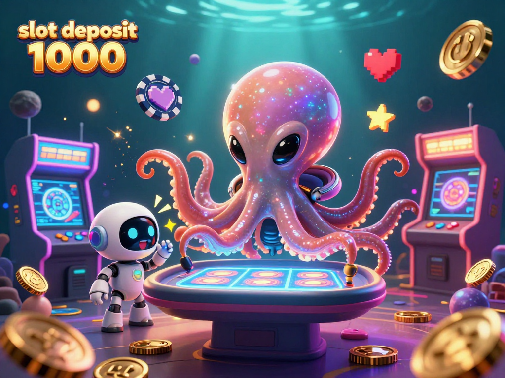 Experience thrilling gameplay at slot deposit 1000 with dynamic alien characters and colorful casino elements.