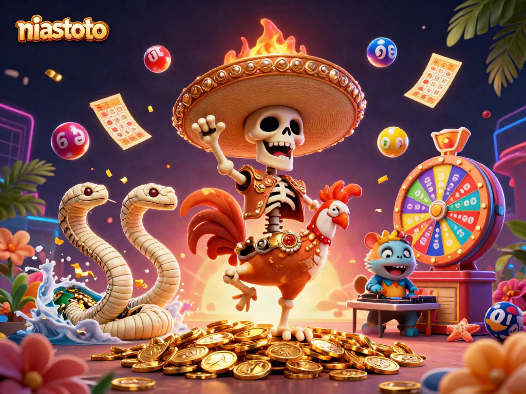 Celebrate winning moments with niastoto's vibrant casino-themed 3D illustration.