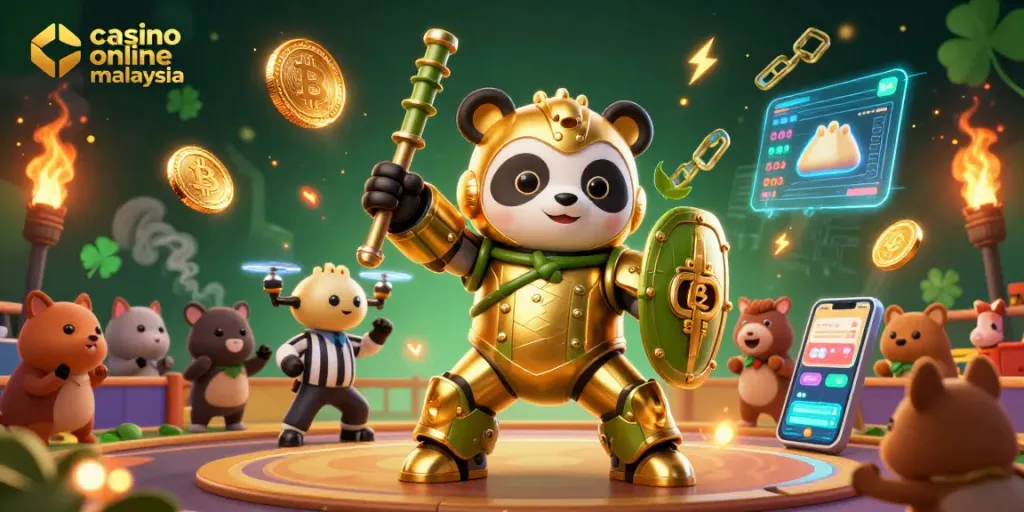 Engage in thrilling casino online malaysia action within a vibrant 3D arena featuring crypto elements.