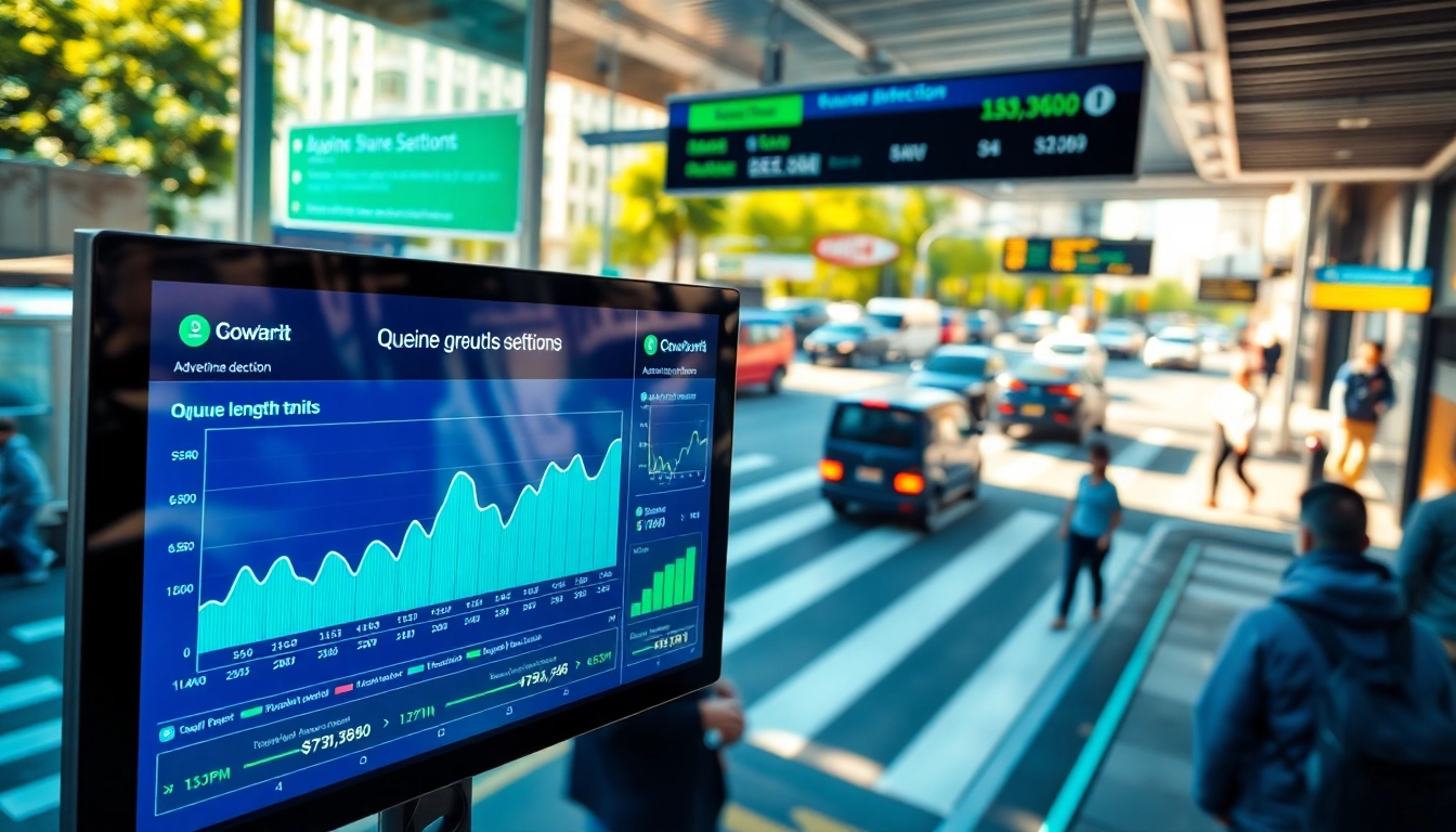 Analyze real-time data with queue detection software displayed on a modern screen.