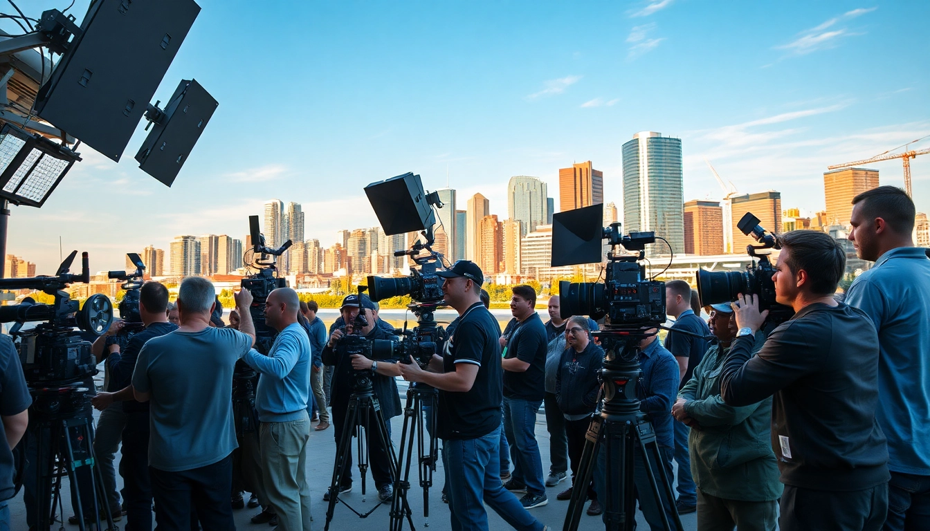 Edmonton production companies capture vibrant filming scenes on set with dynamic crew.