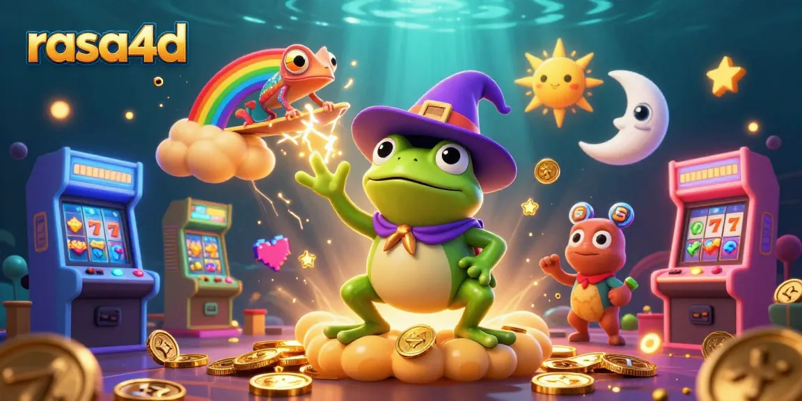Rasa4d menghadirkan ilustrasi 3D kasino dengan karakter unik dan elemen permainan yang cerah.