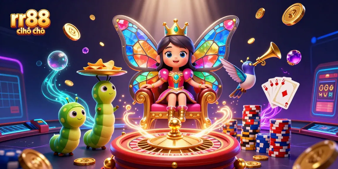 Experience the excitement of rr88 chính thức with vibrant casino gaming elements in this dynamic illustration.