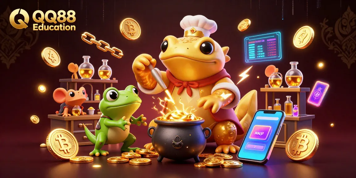 Engage with QQ88 Education through this vibrant 3D digital illustration capturing the excitement of online gaming.