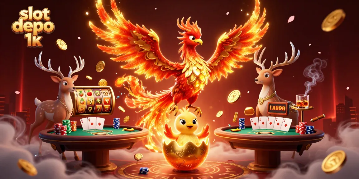 Menggandakan kesenangan slot depo 1k dengan grafik luar biasa yang menampilkan phoenix, slot, dan poker
