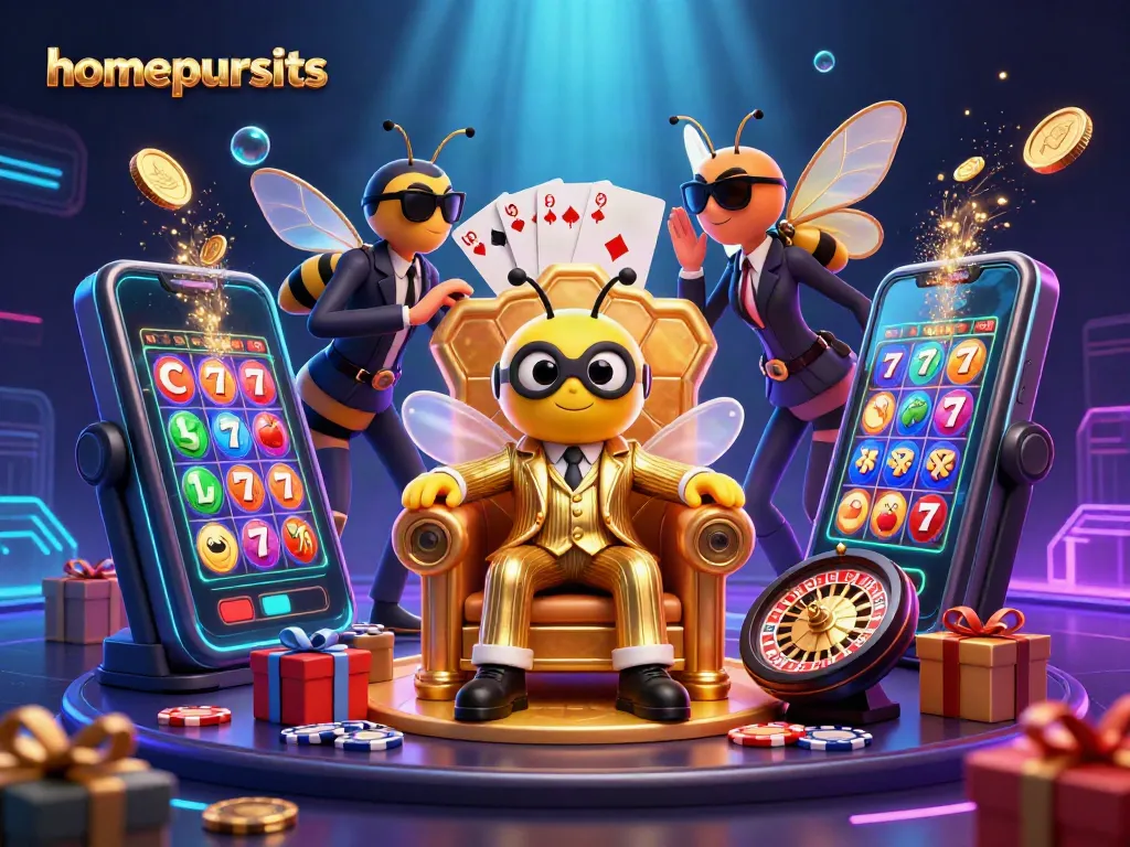 Menggali peluang taruhan di homepursuits dengan ilustrasi 3D kasino yang penuh warna dan dinamis.