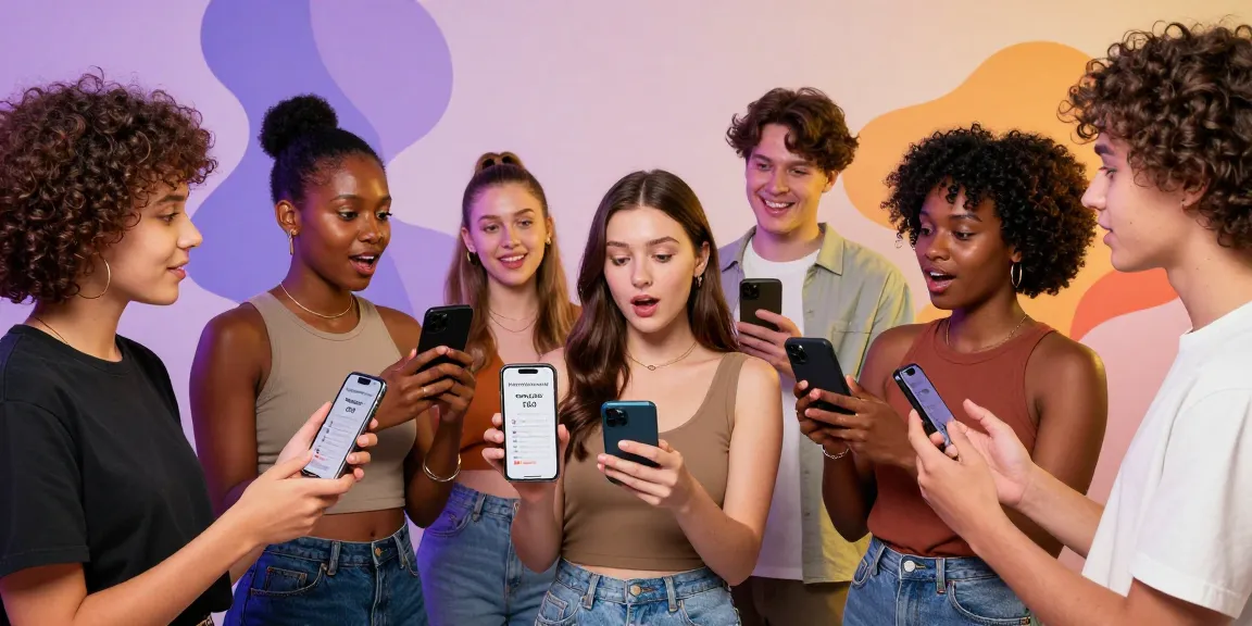 Group discussing results of their test attractiveness scores in a vibrant portrait studio.
