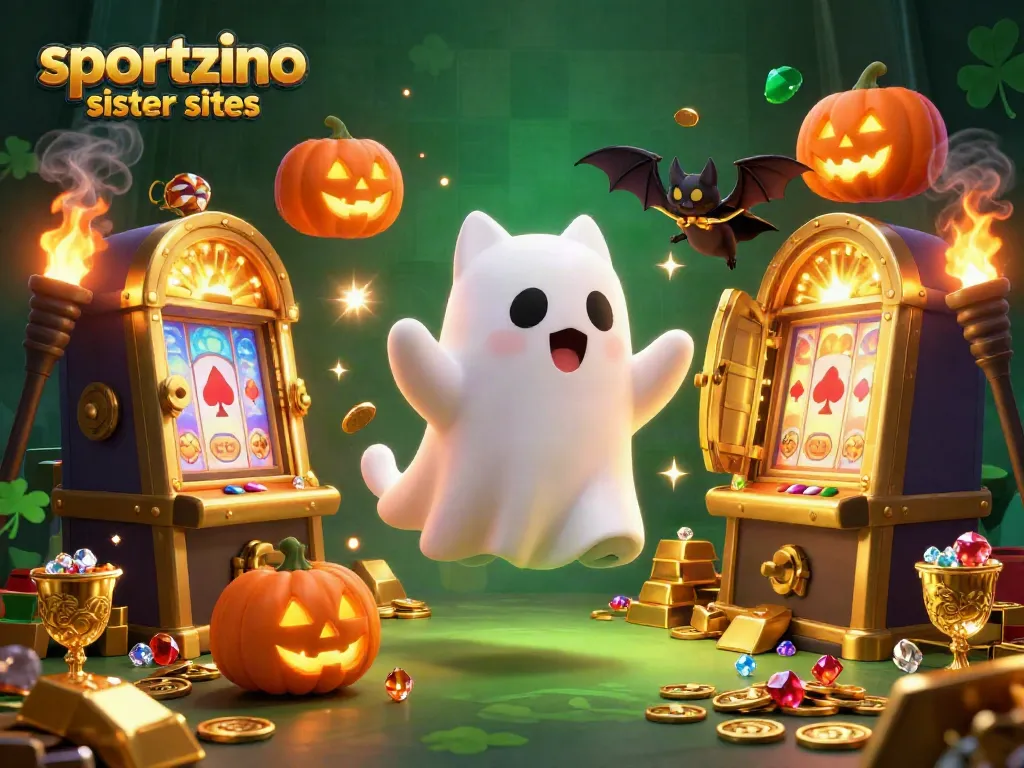 Play exciting games at sportzino sister sites featuring a ghost cat and vampire bat in a haunted casino.