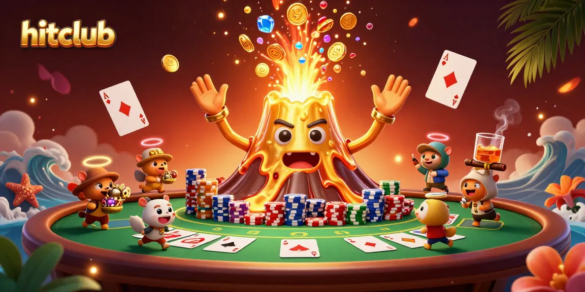 Win big at hitclub with this vibrant 3D casino scene, showcasing poker excitement and treasure.