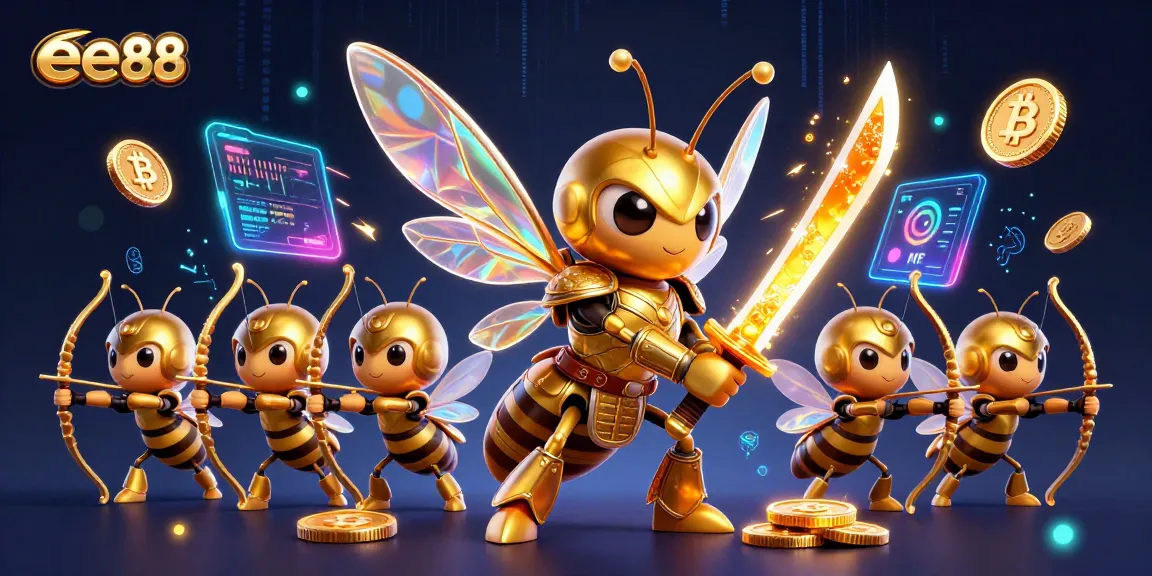 Engage with the electrifying world of ee88 through a vibrant 3D casino-themed illustration.