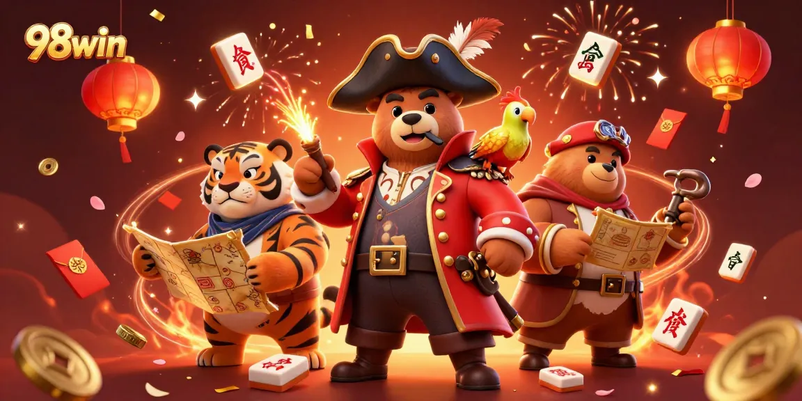 Experience the excitement of winning at 98win, featuring vibrant characters and casino elements.