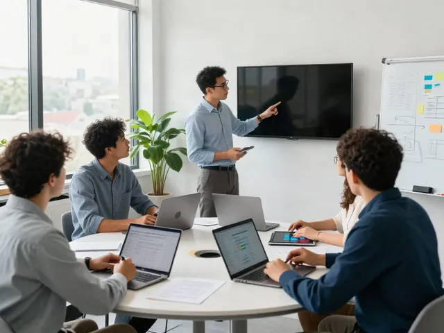 Team collaborating in a modern office, illustrating the concept of "continue reading this" for business insights.