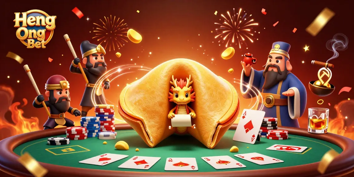 Engage with exciting Heng Ong Bet casino adventures featuring a magical golden cookie and dragon.