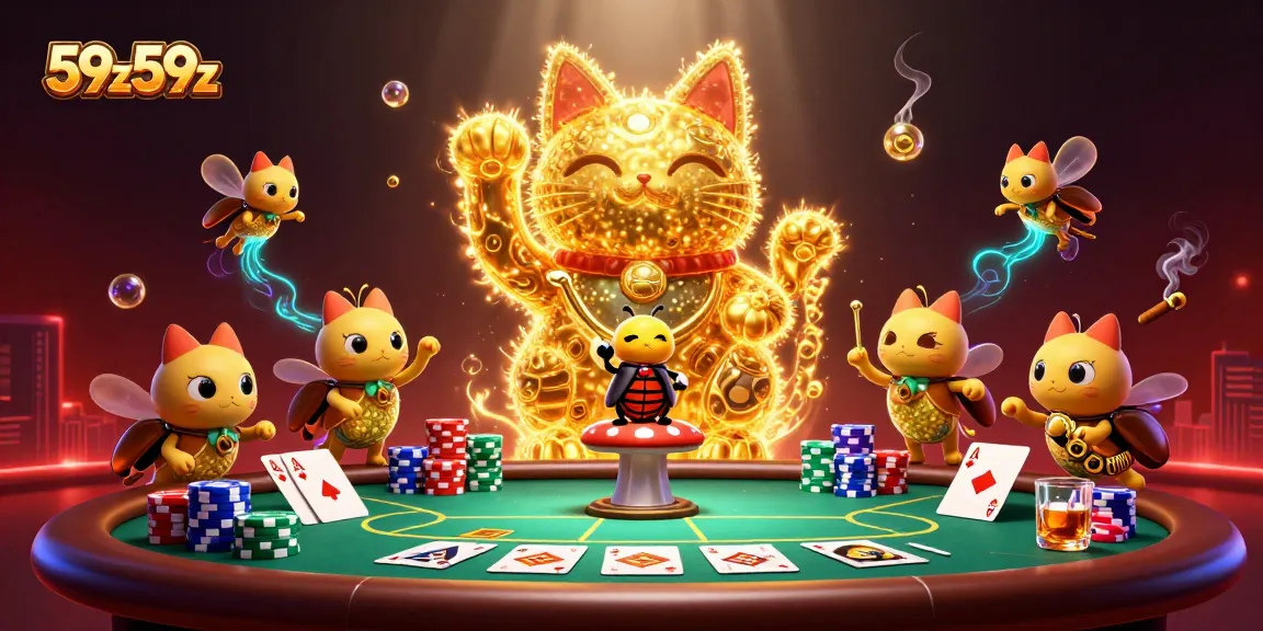 Uma cena vibrante do 59z59z com vaga-lumes dourados ganhando vida, simbolizando sorte no cassino.